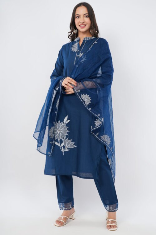 Navy blue partywear kurti